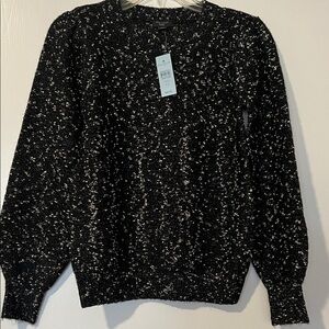Women's Black and White/Silver Sweater